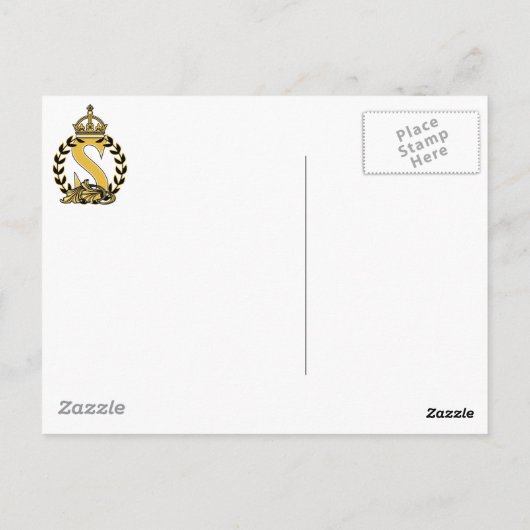 Aangepast kroonmonogram - S Briefkaart (Achterkant)
