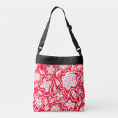 Aangepast kruiskopje Rood wit ontwerp Crossbody Tas (Achterkant)