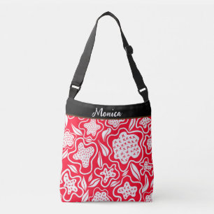 Aangepast kruiskopje Rood wit ontwerp Crossbody Tas