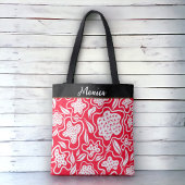 Aangepast kruiskopje Rood wit ontwerp Tote Bag