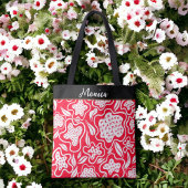 Aangepast kruiskopje Rood wit ontwerp Tote Bag