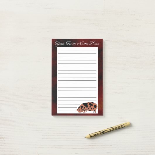 Aangepast KuneKune Pig Post-it® Notes (Op bureau)