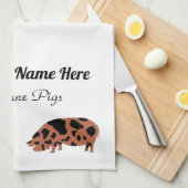 Aangepast KuneKune Pig Theedoek (Quarter Fold)