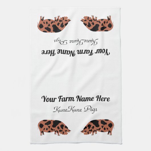 Aangepast KuneKune Pig Theedoek (Verticaal)