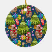 Aangepast Kute Quokka Blue-kerstkeramisch sieremme Keramisch Ornament (Voorkant)