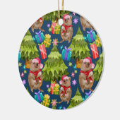 Aangepast Kute Quokka Blue-kerstkeramisch sieremme Keramisch Ornament (Links)