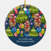 Aangepast Kute Quokka Blue-kerstkeramisch sieremme Keramisch Ornament (Achterkant)