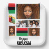 Aangepast Kwanzaa 8 Foto Collage Papieren Bordje (Voorkant)