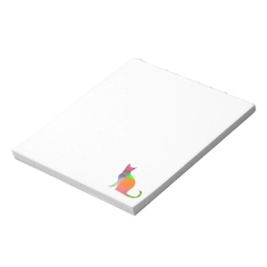 Aangepast laag poly Cat Silhouette Notitieblok (Linkerzijde)