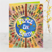 Aangepast Laat er vrede zijn op aarde Kleurrijk Kaart (Gele Bloem)