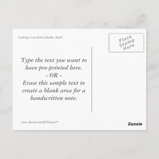 Aangepast Labadee Seascape Briefkaart (Achterkant)