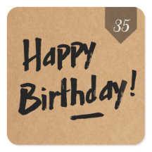 aangepast label AGE Birthday - Mannen bijtend hout