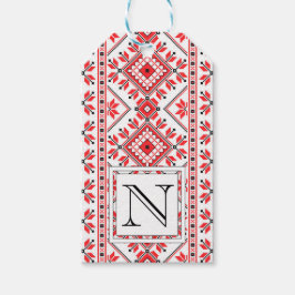 Aangepast Label met kerstcadeau voor monogram Cadeaulabel