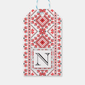 Aangepast Label met kerstcadeau voor monogram Cadeaulabel (Achterkant)