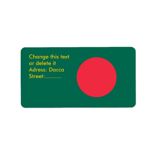 Aangepast label met vlag van Bangladesh (Voorkant)