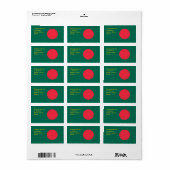 Aangepast label met vlag van Bangladesh (Full Sheet)