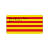Aangepast label met vlag van Catalonië (Voorkant)