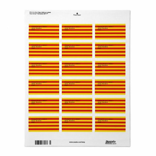 Aangepast label met vlag van Catalonië (Full Sheet)