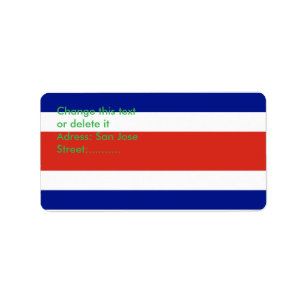 Aangepast label met vlag van Costa Rica