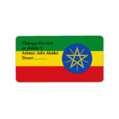 Aangepast label met vlag van Ethiopië (Voorkant)