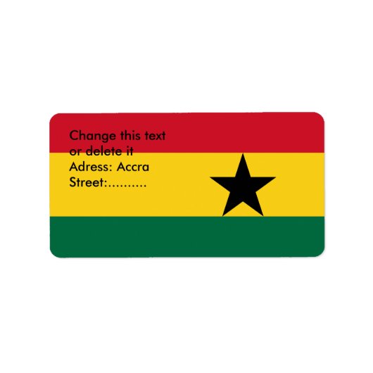 Aangepast label met vlag van Ghana (Voorkant)