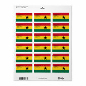 Aangepast label met vlag van Ghana (Full Sheet)