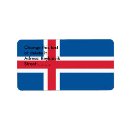 Aangepast label met vlag van IJsland