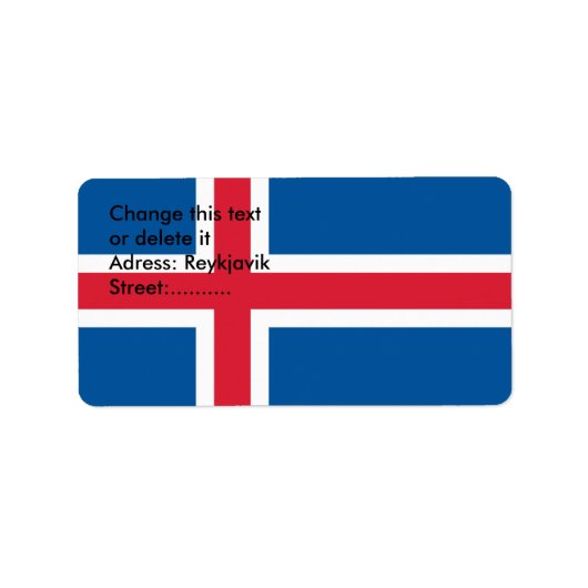 Aangepast label met vlag van IJsland (Voorkant)