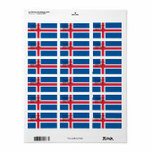 Aangepast label met vlag van IJsland (Full Sheet)