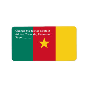 Aangepast label met vlag van Kameroen
