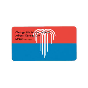 Aangepast label met vlag van Kansas City, Missouri