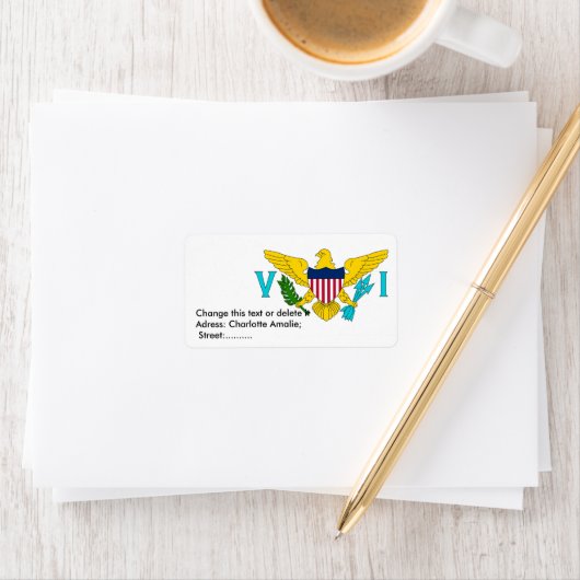 Aangepast label met vlag van Maagdeneilanden (Insitu)