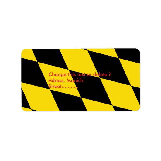 Aangepast label met vlag van München, Beieren, Dui (Voorkant)