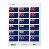 Aangepast label met vlag van Nieuw-Zeeland (Full Sheet)