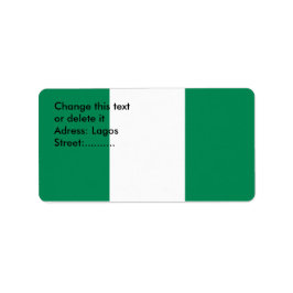 Aangepast label met vlag van Nigeria