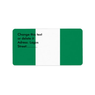 Aangepast label met vlag van Nigeria
