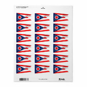 Aangepast label met vlag van Ohio, Verenigde State (Full Sheet)