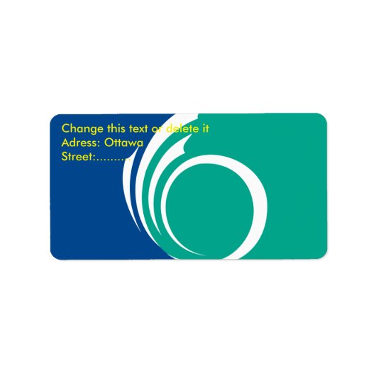 Aangepast label met vlag van Ottawa, Canada (Voorkant)