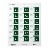 Aangepast label met vlag van Pakistan (Full Sheet)
