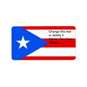 Aangepast label met vlag van Puerto Rico, Verenigd