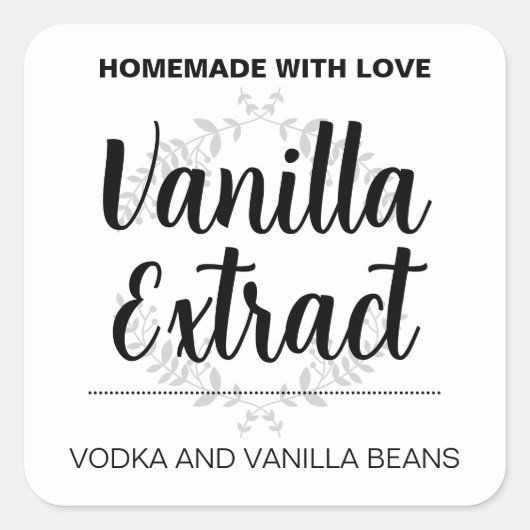 Aangepast label vanille-extract VE022_04sq (Voorkant)