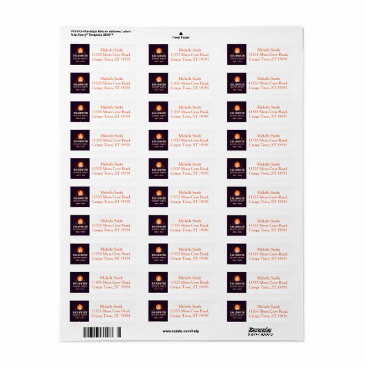 Aangepast label voor aangepaste halloween (Full Sheet)