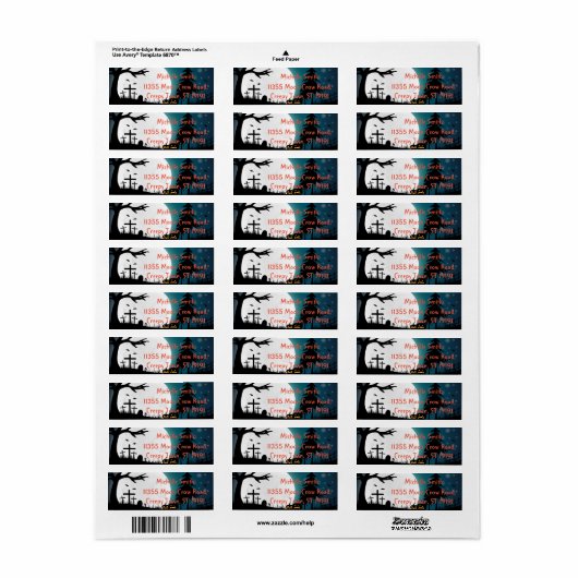 Aangepast label voor aangepaste halloween (Full Sheet)