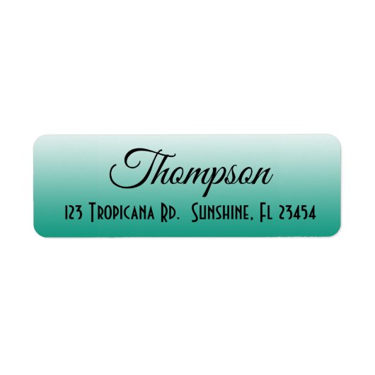 Aangepast label voor Blauwgroen gradiëntrendement (Voorkant)