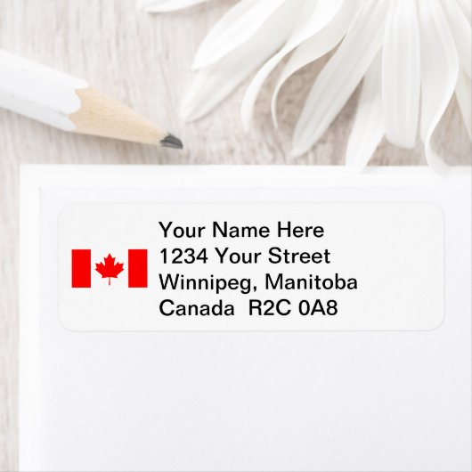 Aangepast label voor Canadese vlag (Insitu)