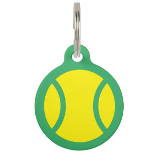 Aangepast label voor de kraag met geel tennisbal l huisdierpenning