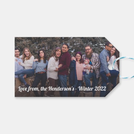 Aangepast Label voor foto- en berichtweergave Cadeaulabel (Voorkant (Horizontaal))