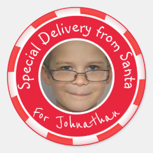 Aangepast Label voor fotocadeaus van de kerstman