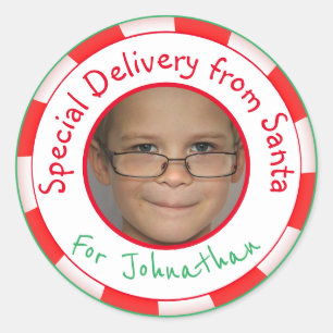 Aangepast Label voor fotocadeaus van de kerstman