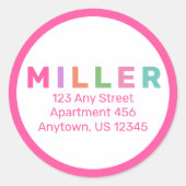 Aangepast label voor kleurig regenboogretouradres (Voorkant)